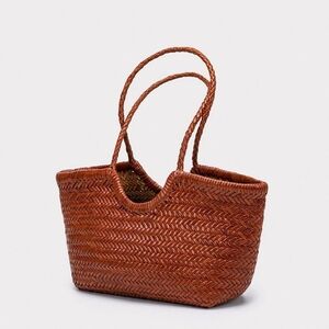 Nwt Real Leather Woven Bag